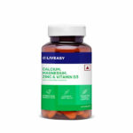 Liveasy Wellness Calcium Magnesium Vitamin D3 & Zinc - Bones & Dental Health - Bottle 60 Tabs