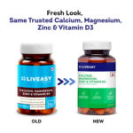 Liveasy Wellness Calcium Magnesium Vitamin D3 & Zinc - Bones & Dental Health - Bottle 60 Tabs - Image 3